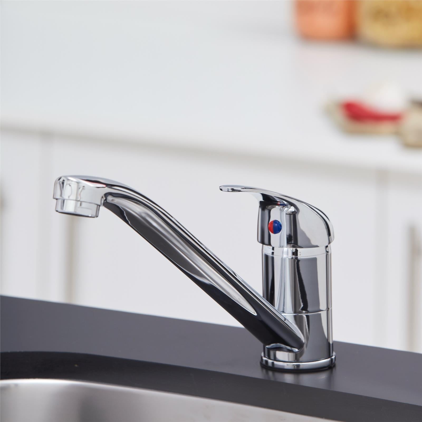 Liquida W01CH 360 Degree Swivel Spout Single Lever Chrome Kitchen Mixer Tap